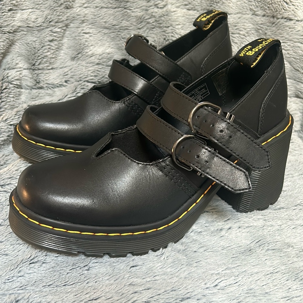 Dr. Martens, heeled Mary Jane’s